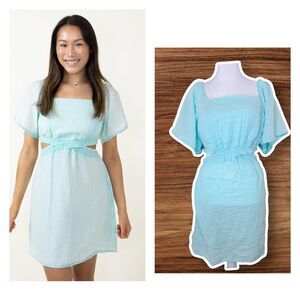 Simply Southern Pink Cut-Out Dress Women Sz XXL Cotton Gauze Muslin Boho Smock